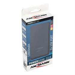 Внешний аккумулятор ANSMANN 1700-0067 Powerbank 10800мАч в комплекте с шнуром USB-microUSB BL1 14878Б - фото 22769