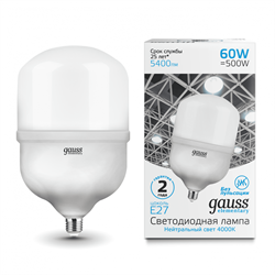 Лампа Gauss Elementary T160 60W 5400lm 4000K E27 LED 1/6 63226 - фото 24058
