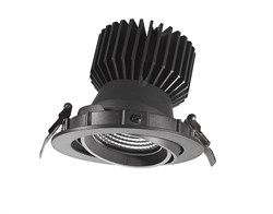 Светильник DL-LED FLIPP 28Вт КОРПУС без рефлектора, без стекла (D3-4024) серый - светодиодного встраиваемого поворотного  а DL-D3-4024-G - фото 28031