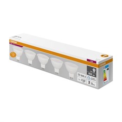 Лампочка светодиодная OSRAM LED Value PAR16, 480 лм, 6 Вт, 4000К (нейтральный белый свет), Цоколь GU10, 5 шт 4058075584921 - фото 37162