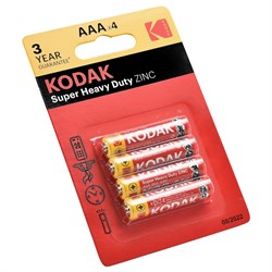 Батарейки Kodak Extra Heavy Duty R03 ААА BL4 (блистер 4шт) 12509Б - фото 37581