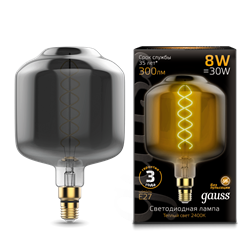 Лампа Gauss Filament DL180 8W 300lm 2400К Е27 gray flexible LED 1/6 164802008 - фото 38039