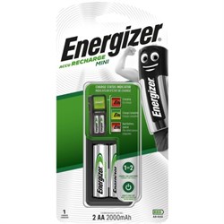 Зарядное устройство для аккумуляторных батареек ENERGIZER Mini Charger 2 AA 2000mh в комплекте, Ni-MH, Ni-Cd, 1 шт) 7638900421439 - фото 38693