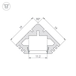 Профиль PDS45-T-2000 ANOD White (arlight, Алюминий) 018264 - фото 61123