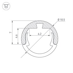 Профиль ROUND-D10.5-2000 ANOD BLACK (Arlight, Алюминий) 033036 - фото 65164
