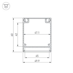 Профиль BOX60-ONTOP-2000 ANOD (arlight, Алюминий) 017358 - фото 65253