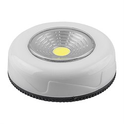 Светильник Светодиодный  -кнопка  (3шт в блистере) 1LED 2W (3*AAA в комплект не входят),  69*25мм, бел 23375 - фото 75805