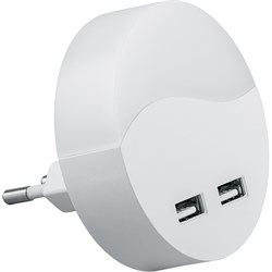 Светильник-ночник c USB выходами 0,45W 230V круг, белый FN1122 41021 - фото 77458