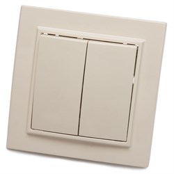 Выключатель двухклавишный STEKKER PSW10-9004-02, серия Эрна тип установки - скрытый, размер изделия 39231 - фото 77838