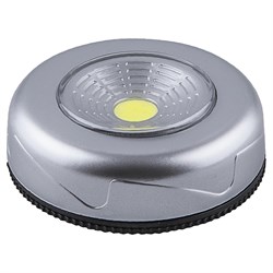 Светильник Светодиодный  -кнопка  (1шт в блистере) 1LED 2W (3*AAA в комплект не входят),  69*25мм, сер 23374 - фото 78067