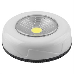 Светильник Светодиодный  -кнопка  (1шт в блистере) 1LED 2W (3*AAA в комплект не входят),  69*25мм, бел 23373 - фото 79078