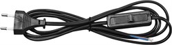 Сетевой шнур с выключателем, 230V 1,9м черный, KF-HK-1 23050 - фото 79586