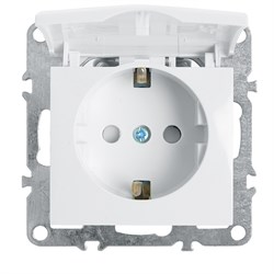 Розетка 1-местная с/з с крышкой (механизм), серия Эрна, PST16-9112-01, белый 39319 - фото 81131