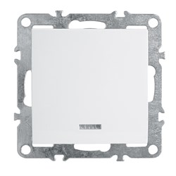 Выключатель 1-клавишный c индикатором (механизм), серия Эрна, PSW10-9101-01, белый 39309 - фото 81340