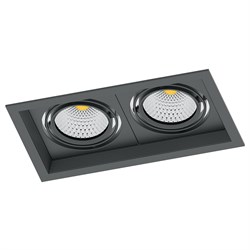 Драйвер Светильник карданный светодиодный 2x12W 2160 Lm, 4000К, 35 градусов, черный, AL202 с  ом и кле 41291 - фото 81692
