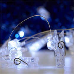 Гирлянда линейная Прищепки USB 20LED 5000K, IP 20, 1.8м, CL573 41651 - фото 83049