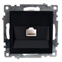 Розетка компьютерная 1-местная RJ-45 (механизм), серия Катрин, GLS00-7107-05, черный 39613 - фото 83094
