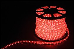 Дюралайт (световая нить) со светодиодами, 3W 50м 230V 72LED/м 11х18мм, красный, LED-F3W с 2 заглушка 26067 - фото 84477