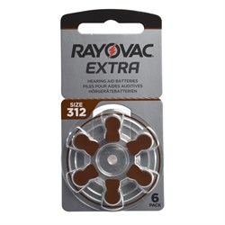 Батарейки для слуховых аппаратов Rayovac Extra ZA312 BL6 Zinc Air 1.45V (блистер 6шт) 96178232 - фото 87799