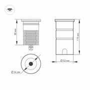 Светильник LTD-GROUND-R65-6W Warm3000 (SL, 24 deg, 230V) (Arlight, IP67 Металл, 3 года) 026449