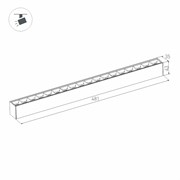 Светильник MAG-LASER-45-L480-18W Warm3000 (BK, 15 deg, 24V, DALI) (Arlight, IP20 Металл, 3 года) 046548