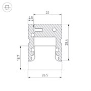 Профиль ARH-FLOOR27-H28-2000 ANOD (Arlight, Металл) 038356