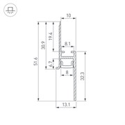 Профиль PLINTUS-FANTOM-BENT-H20-SIDE-2000 BLACK (Arlight, Алюминий) 043673
