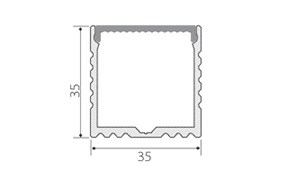 Профиль с экраном ALU-POWER-W35-2000 ANOD+FROST (Arlight, Металл) 015539