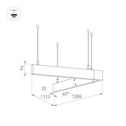 Светильник ALT-LINEAIR-ANGLE-60-FLAT-UPDOWN-DIM-1290x1115-85W Day4000 (BK, 100 deg, 230V) (Arlight, IP20 Металл, 3 года) 033013