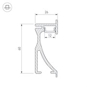Профиль с экраном ALU-WALL-2000 ANOD+FROST (Arlight, Металл) 014910