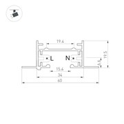 Трек LGD-2TR-TRACK-F-1000-WH-M (C) (Arlight, IP20 Металл, 3 года) 038670