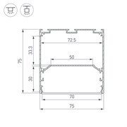 Профиль LINE-S-7575-2000 BLACK (Arlight, Алюминий) 041855