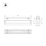 Светильник MAG-VIBE-FLAT-TURN-L305-12W Day4000 (BK, 110 deg, 48V) (Arlight, IP20 Металл, 5 лет) 044442