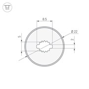 Силиконовый профиль WPH-FLEX-D22-360deg-S8-5m BLACK (Arlight, Силикон) 045866