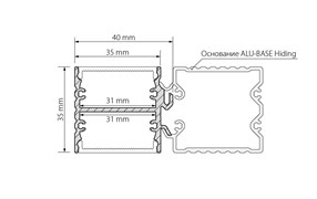 Профиль с экраном ALU-BASE-PW35D-2000 ANOD+FROST (Arlight, Металл) 015459