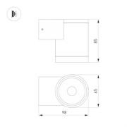 Светильник LGD-RAY-WALL-R65-9W Day4000 (GR, 23 deg, 230V) (Arlight, IP65 Металл, 3 года) 044852