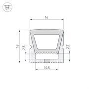 Силиконовый профиль WPH-FLEX-1616-TOP-S11-50m WHITE (Arlight, Силикон) 040832