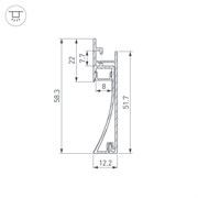 Профиль PLINTUS-H58-F-2000 ANOD (Arlight, Алюминий) 046391
