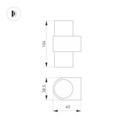 Светильник SP-SPICY-WALL-MINI-TWIN-S104x39-2x3W Day4000 (WH, 40 deg, 230V) (Arlight, IP20 Металл, 3 года) 035561