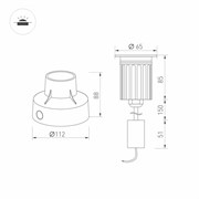Светильник LTD-GROUND-XL-R65-6W Warm3000 (SL, 15 deg, 230V) (Arlight, IP67 Металл, 3 года) 028047