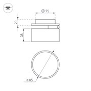 Светильник LGD-POT-BUILT-R85-12W Warm3000 (BK, 100 deg, 230V) (Arlight, IP44 Металл, 5 лет) 045776