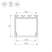 Профиль PLS-LOCK-H25-3000 ANOD Black (Arlight, Алюминий) 044847
