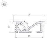 Профиль SL-BEVEL-W21-F-2000 ANOD BLACK (Arlight, Алюминий) 048997
