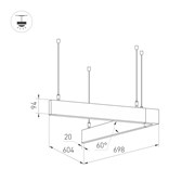 Светильник ALT-LINEAIR-ANGLE-60-FLAT-UPDOWN-DIM-700x605-55W Warm3000 (BK, 100 deg, 230V) (Arlight, IP20 Металл, 3 года) 035702