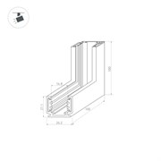 Коннектор угловой MAG-ORIENT-CON-2620-L90-INT (BK, внутренний) (Arlight, IP20 Металл, 3 года) 036022