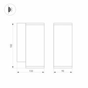 Светильник LGD-FORMA-WALL-R90-12W Warm3000 (BK, 44 deg, 230V) (Arlight, IP54 Металл, 3 года) 037258