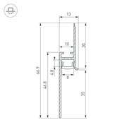 Профиль PLINTUS-FANTOM-BENT-H35-SIDE-2000 WHITE (Arlight, Алюминий) 043675
