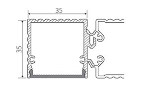 Профиль с экраном ALU-BASE-PW35S-2000 ANOD+CLEAR-P (Arlight, Металл) 015457