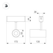 Светильник CLIP-38-SPOT-R146-6W Day4000 (BK, 24 deg, 24V) (Arlight, IP40 Металл, 3 года) 028941