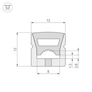 Силиконовый профиль WPH-FLEX-1212-TOP-S8-5m WHITE (Arlight, Силикон) 040285